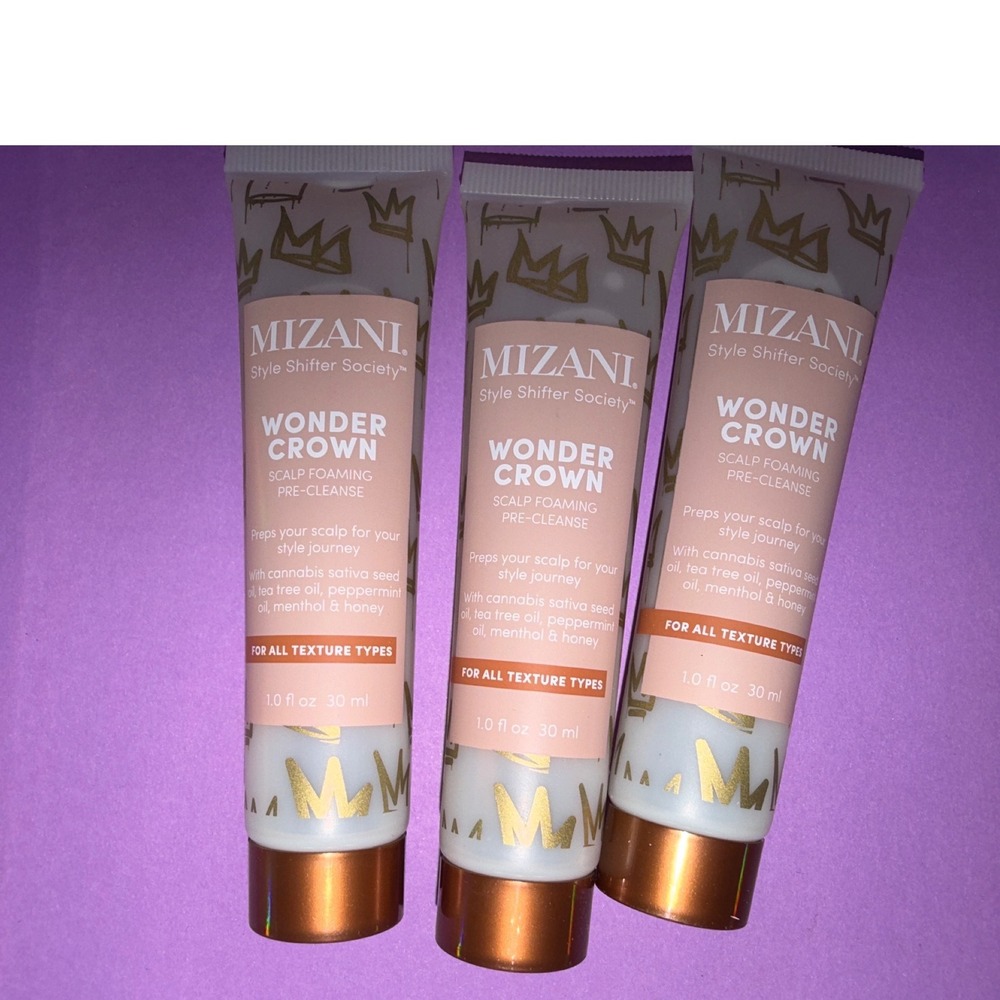 Mizani Wonder Crown Scalp Foaming Pre-Cleanse Lot of 3 Tea Tree hair care travel